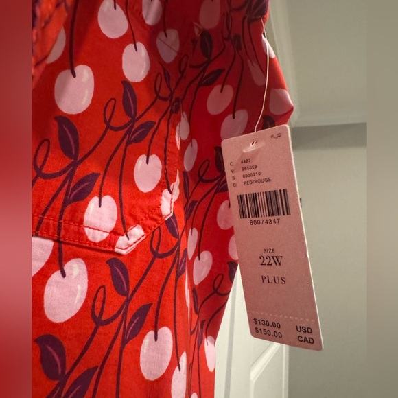 Maeve Red and White Cropped Pants - Picture 3 of 3